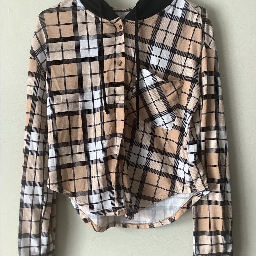No Boundaries Plaid Hoodie Shirt